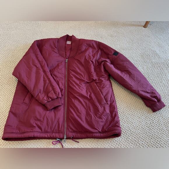 NWOT Free People Movement Midnight Moon Solid Bomber Jacket, Size Medium Oxblood - Picture 4 of 13